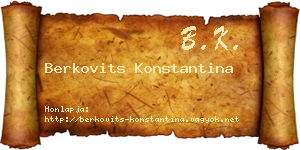 Berkovits Konstantina névjegykártya